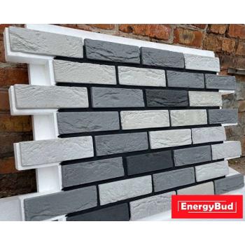Термопанелі Цегла сірий мікс, товщина пінопласту 100 мм