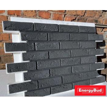 Термопанелі Цегла графіт, товщина пінопласту 100 мм